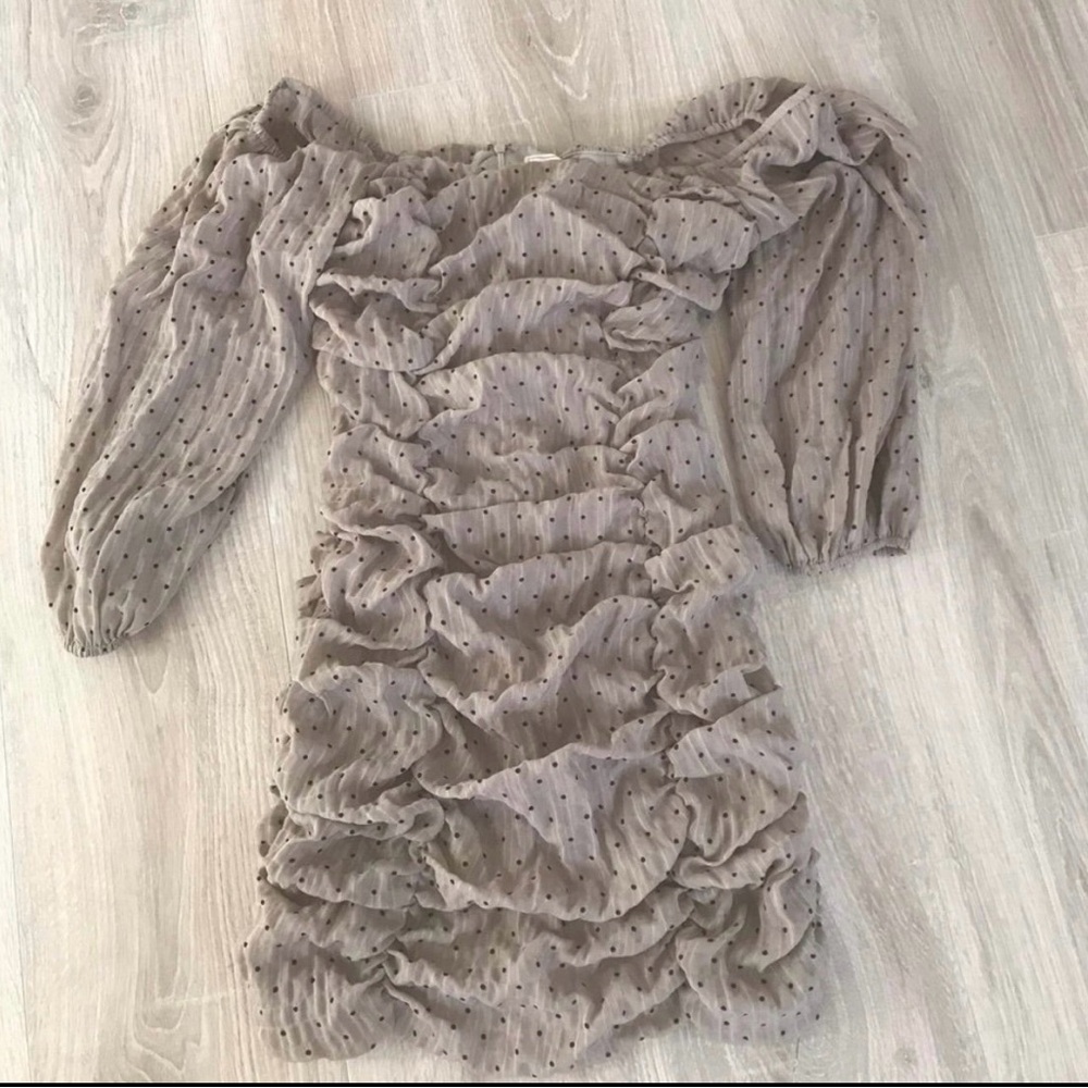 Tan Ruched Dress - Picture 3 of 3